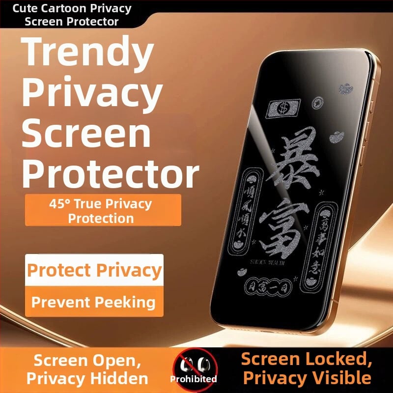 Priekšējā stikla aizsargs ar privātuma aizsardzību iPhone 14 Pro Max – HD, pilns displejs, anti-skatīšanās, izturīgs pret kritieniem, putekļu izturīgs