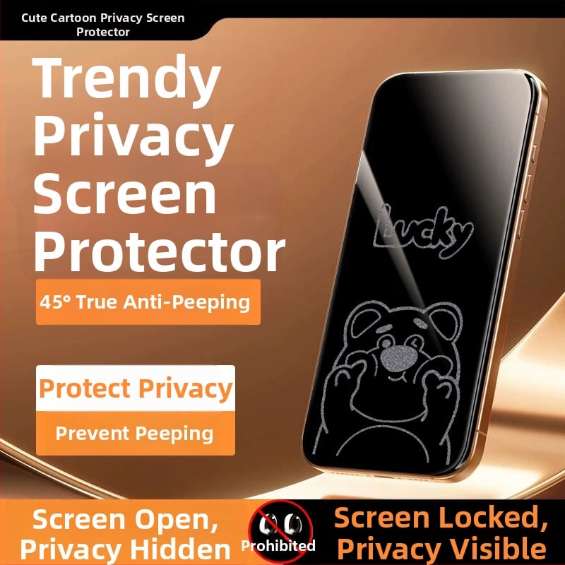 Priekšējā stikla aizsargs ar privātuma aizsardzību iPhone 14 Pro Max – HD, pilns displejs, anti-skatīšanās, izturīgs pret kritieniem, putekļu izturīgs