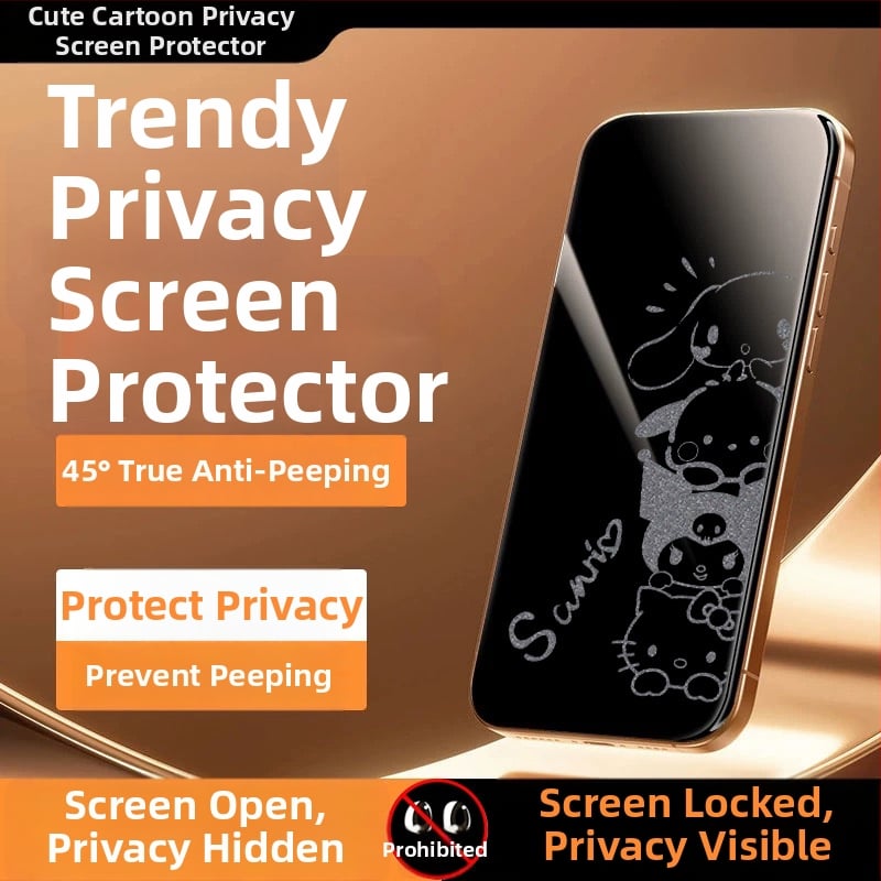 Priekšējā stikla aizsargs ar privātuma aizsardzību iPhone 14 Pro Max – HD, pilns displejs, anti-skatīšanās, izturīgs pret kritieniem, putekļu izturīgs