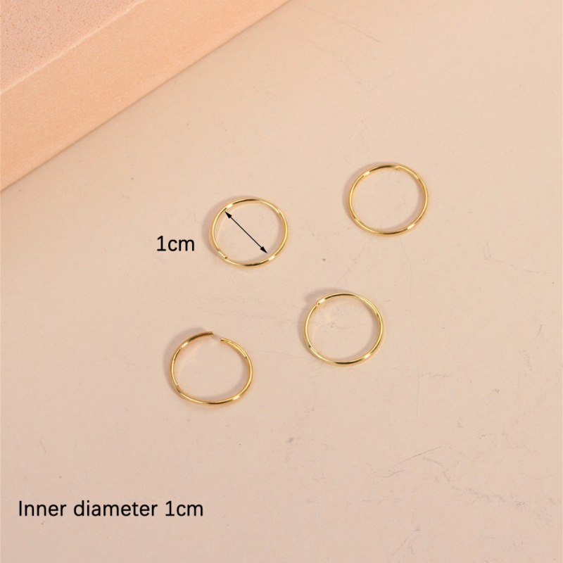 Jane stila deguna gredzens, minimalistisks dizains, apaļas formas, metāls, elektroplatēšana 18k, sievietēm