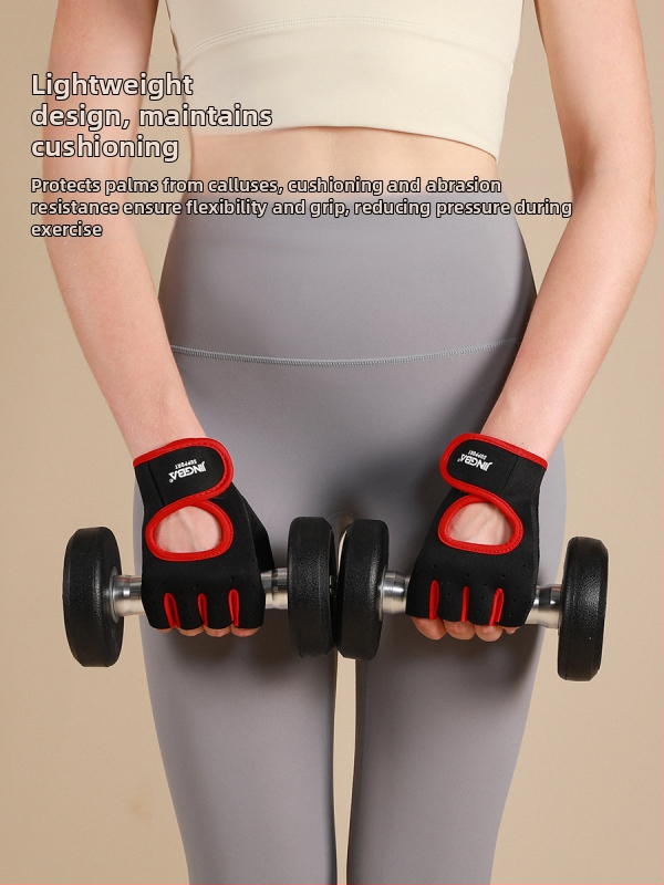 JINGBA Support Puspiržu pirkstu aizsargājošas cimdi – neilona plaukstas aizsardzība, piemērots velobraukšanai, svaru celšanai un kalnu kāpšanai