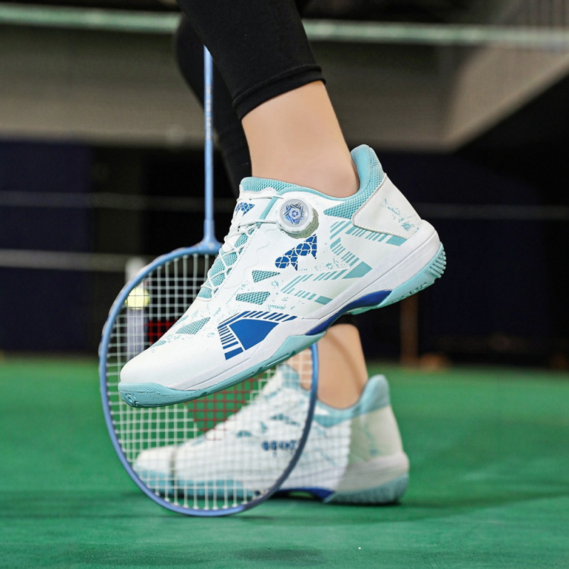 Încălțăminte de badminton, talie joasă, unisex, partea superioară din plasă, talpă exterioară din cauciuc rezistent, talpă intermediară din cauciuc, respirante, pentru badminton și tenis de masă