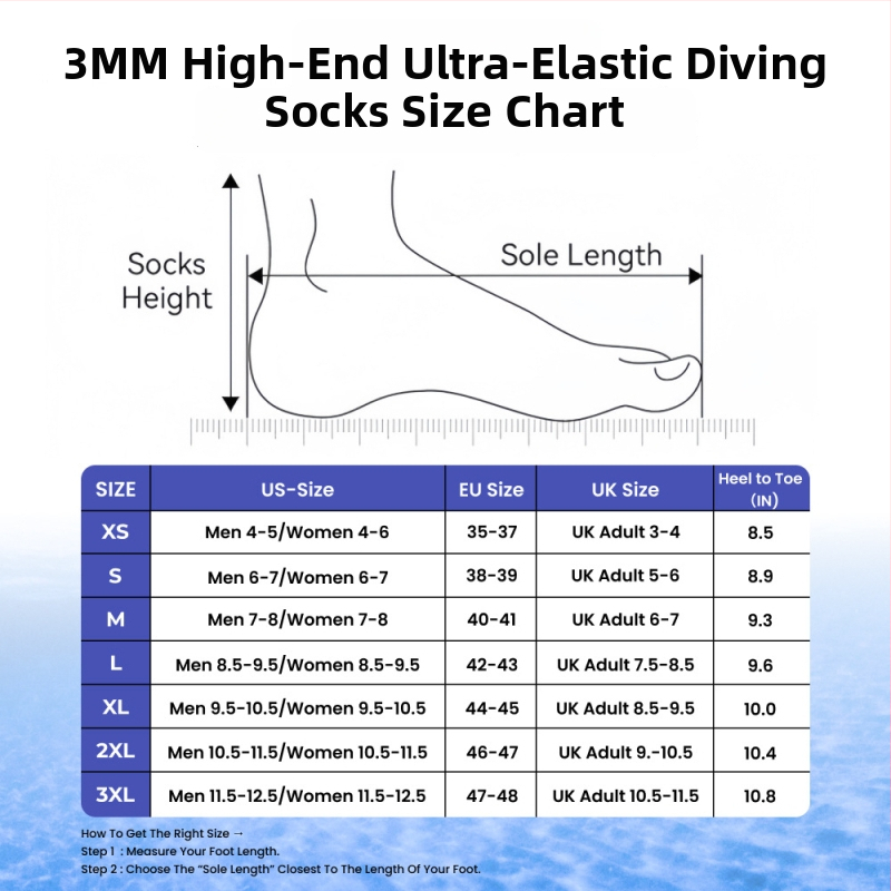 3 mm neoprena niršanas zeķes pieaugušajiem, neslīd, izturīgas pret nodilumu, draudzīgas ādai, peldēšanai