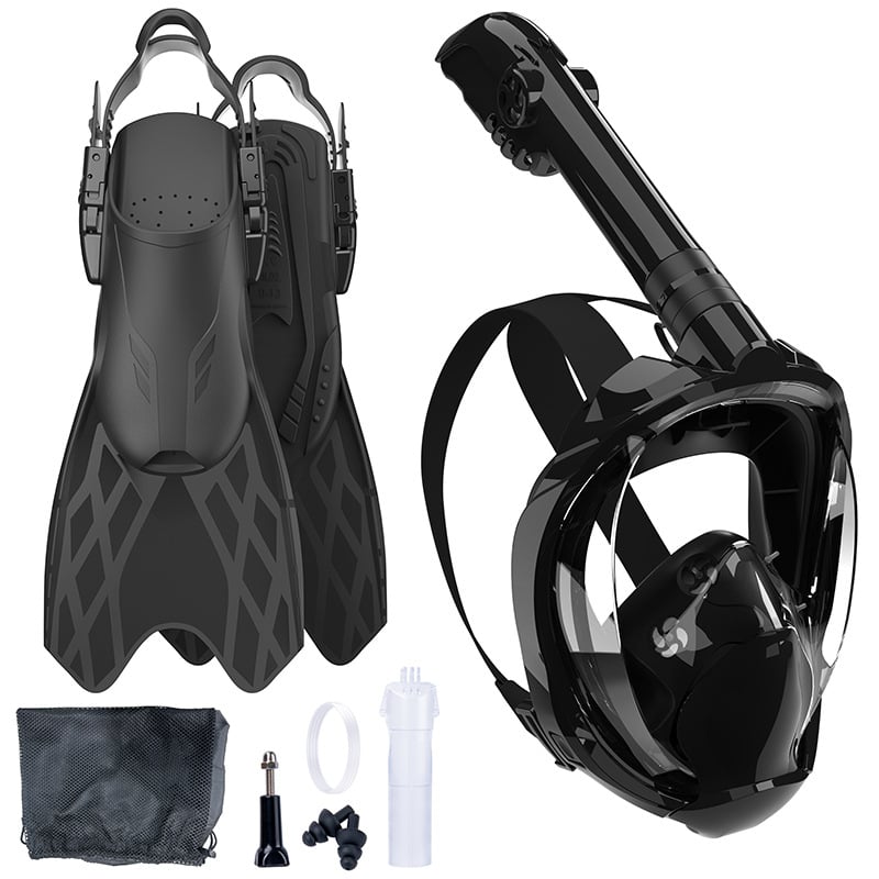 Viso veido nardymo kaukė suaugusiems, prieš rūką, dizainas prieš užspringimą, reguliuojami plūdavimai (silicon/TPR/PP) — kodas Q6+LGC