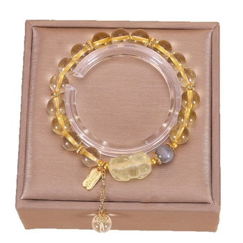 Brățară Pixiu cu Amethyst, Quartz Căpșună și Citrin, din aliaj de cupru