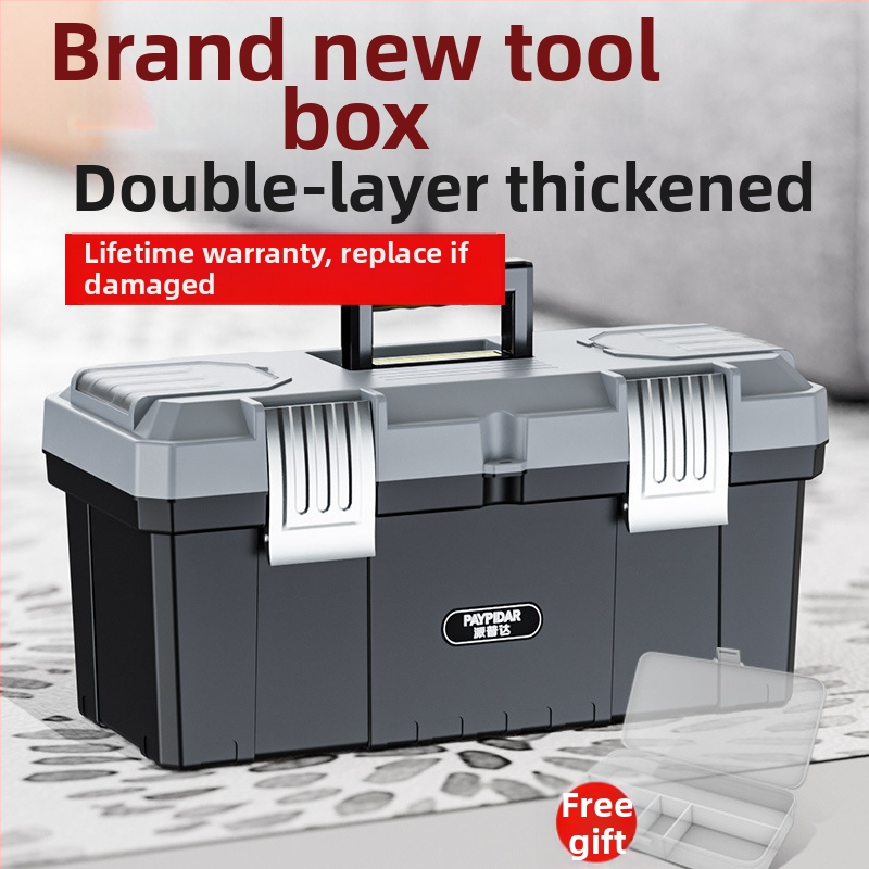 Metāla instrumentu kārba, kompakta uzglabāšanas kārba, trīs slāņu saliekama, rūpnieciskās kvalitātes, izturīga, transportlīdzekļa montāžai (Modeļa ZsfcBjBD)