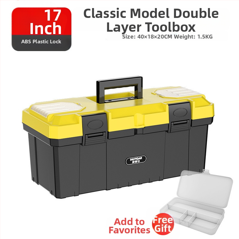 Metāla instrumentu kārba, kompakta uzglabāšanas kārba, trīs slāņu saliekama, rūpnieciskās kvalitātes, izturīga, transportlīdzekļa montāžai (Modeļa ZsfcBjBD)