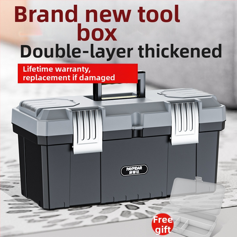 Instrumentu kaste ar 3 slāņu saliekamu dizainu, rūpnieciski kvalitatīva, pārnēsājama elektriķiem un apkopes vajadzībām