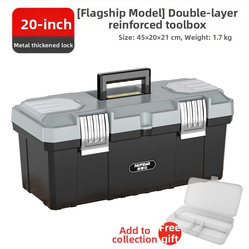 Instrumentu kaste ar 3 slāņu saliekamu dizainu, rūpnieciski kvalitatīva, pārnēsājama elektriķiem un apkopes vajadzībām