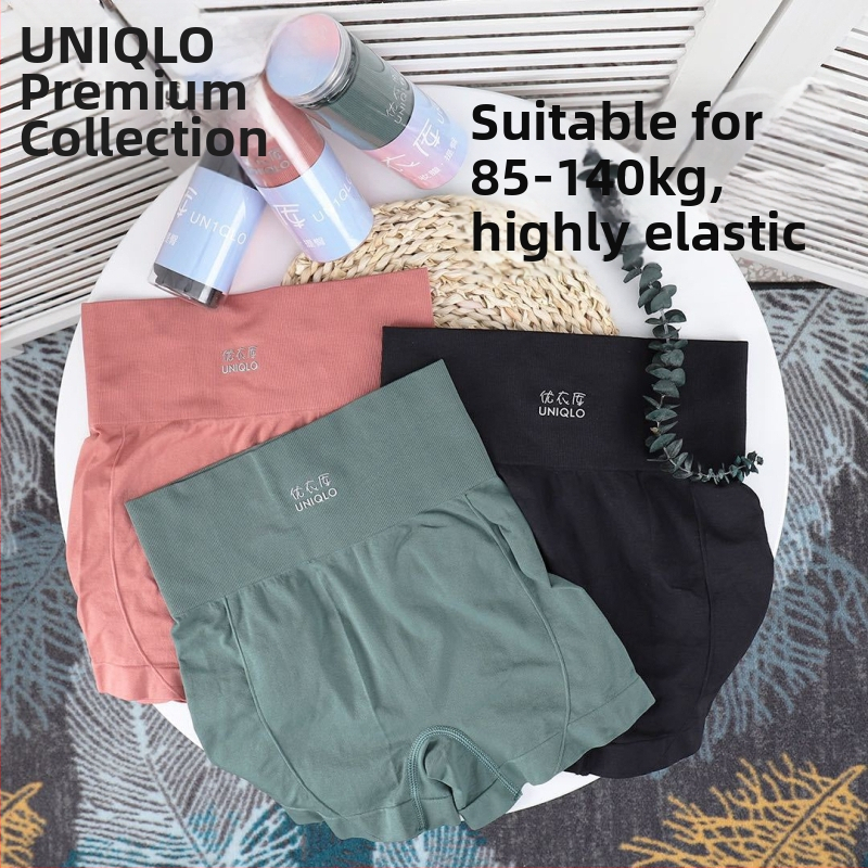 Sieviešu bezšuvju augsta vidukļa jogas šorti ar vēdera atbalstu un pret caurspīdīgumu, no neilona (boxer briefs)