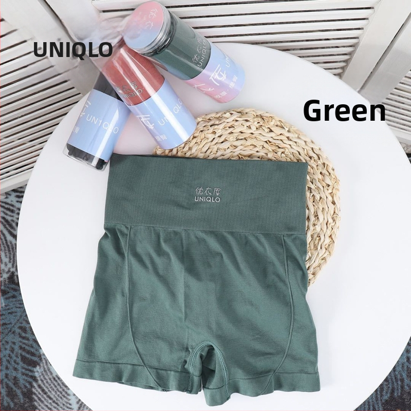 Sieviešu bezšuvju augsta vidukļa jogas šorti ar vēdera atbalstu un pret caurspīdīgumu, no neilona (boxer briefs)