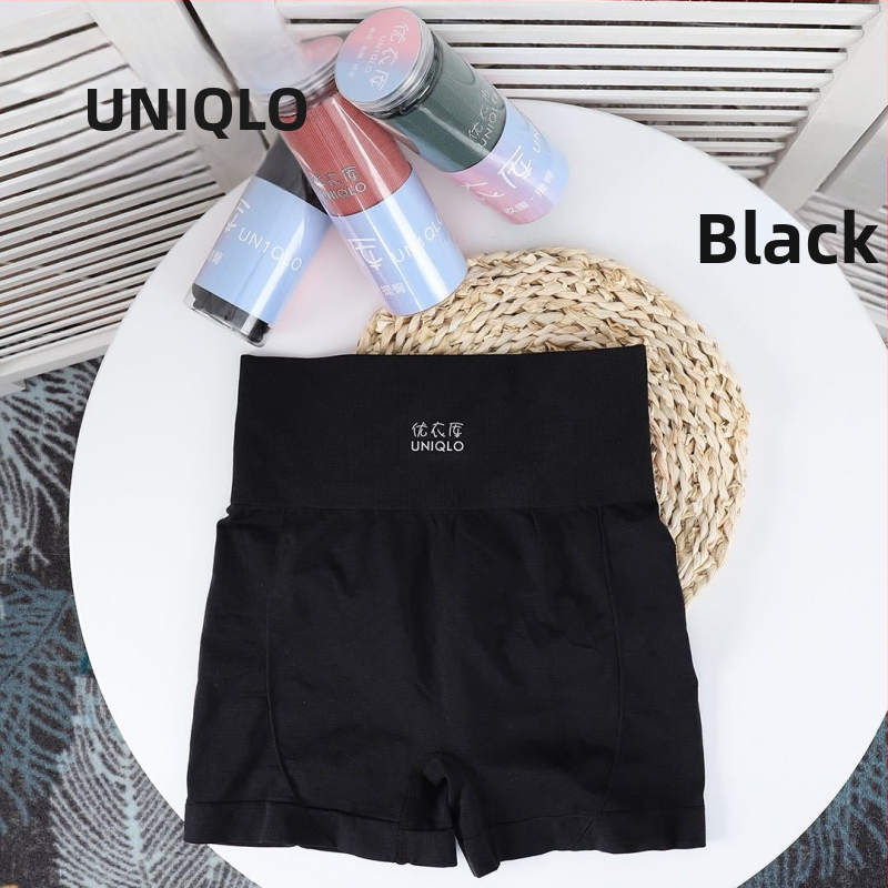 Sieviešu bezšuvju augsta vidukļa jogas šorti ar vēdera atbalstu un pret caurspīdīgumu, no neilona (boxer briefs)