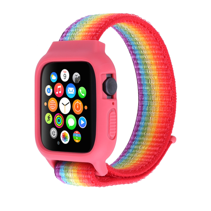 Apple Watch Nylon Loop ενσωματωμένο προστατευτικό κάλυμμα και λουράκι — υφαντό υλικό, προσαρμοσμένη διεπαφή