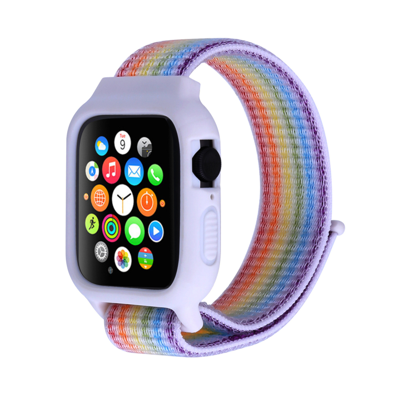 Apple Watch Nylon Loop ενσωματωμένο προστατευτικό κάλυμμα και λουράκι — υφαντό υλικό, προσαρμοσμένη διεπαφή