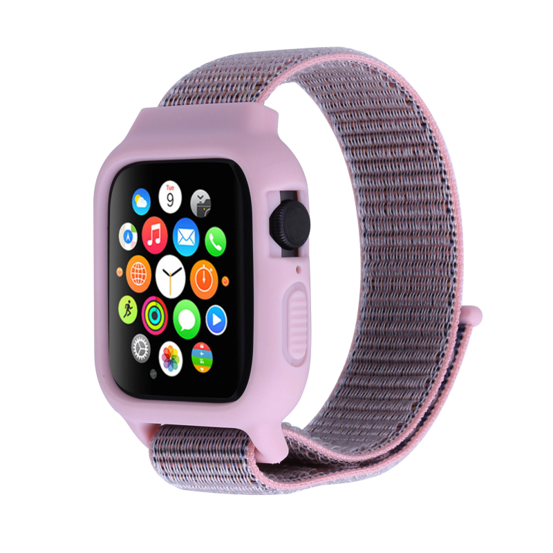 Apple Watch Nylon Loop ενσωματωμένο προστατευτικό κάλυμμα και λουράκι — υφαντό υλικό, προσαρμοσμένη διεπαφή