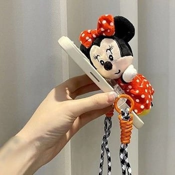 Plišano privjesak za telefon s klipsom i naramenicom – logotip otisnut sitotiskom, prilagodljiv dekor