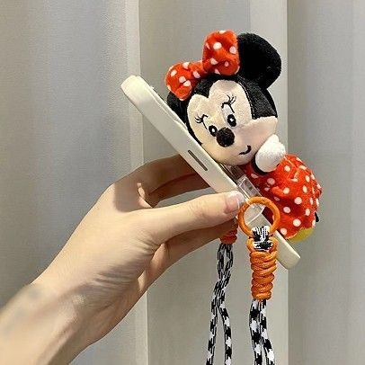 Plišano privjesak za telefon s klipsom i naramenicom – logotip otisnut sitotiskom, prilagodljiv dekor