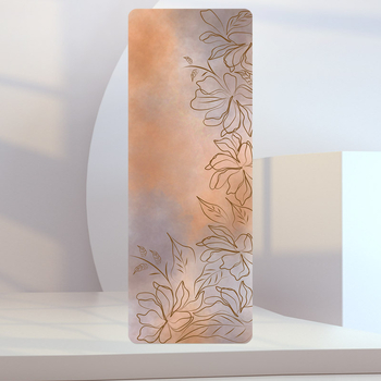 Joga kilimėlis iš PU natūralios gumos, augalų gėlių raštas, 5 mm storis, 2800 g svoris, tinkamas fitnesui ir šokiams