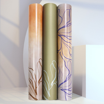 Joga kilimėlis iš PU natūralios gumos, augalų gėlių raštas, 5 mm storis, 2800 g svoris, tinkamas fitnesui ir šokiams