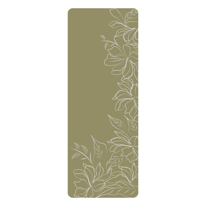 Joga kilimėlis iš PU natūralios gumos, augalų gėlių raštas, 5 mm storis, 2800 g svoris, tinkamas fitnesui ir šokiams