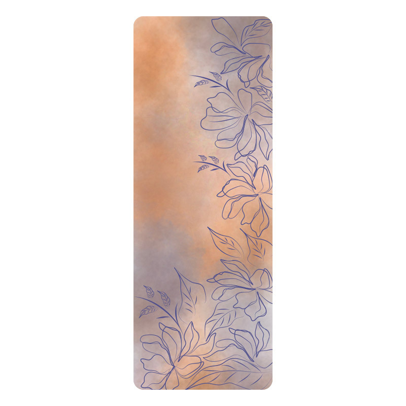 Joga kilimėlis iš PU natūralios gumos, augalų gėlių raštas, 5 mm storis, 2800 g svoris, tinkamas fitnesui ir šokiams