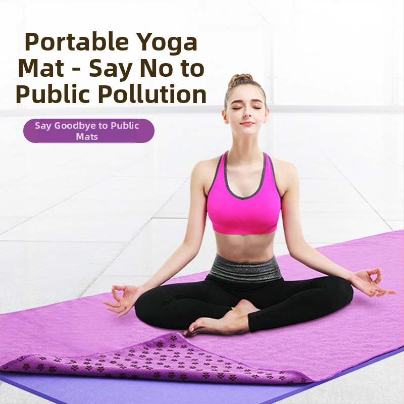 Jogos kilimėlio rankšluostis iš šilko žiedų pluošto, neslystantis, prakaito sugeriantis, galima skalbti mašinoje, plonas ir nešiojamas