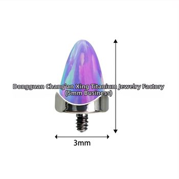 Star Titanium G23 auskari – universāli, vienkāršs pulējums, viļņota mala, smails konuss piercing juvelierizstrādājumi