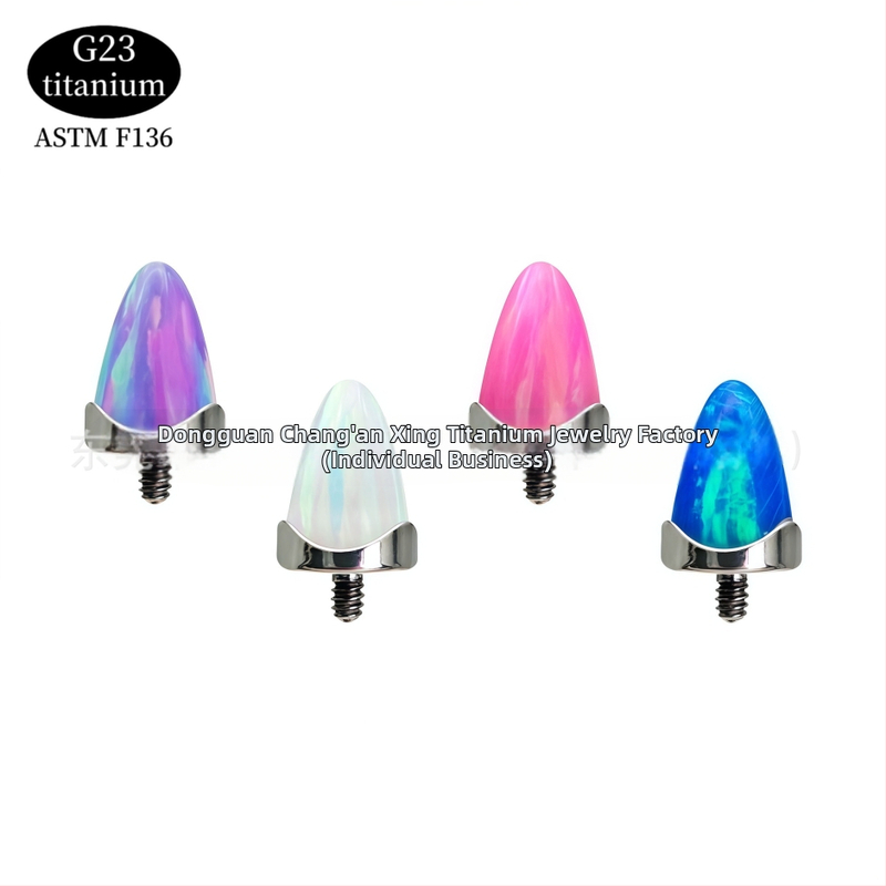 Star Titanium G23 auskari – universāli, vienkāršs pulējums, viļņota mala, smails konuss piercing juvelierizstrādājumi