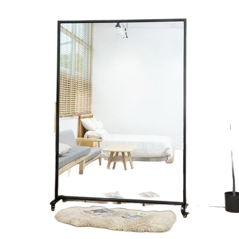Pajudėjantis šokių veidrodis su ratukais, aliuminio lydinio rėmas, paprastas stilius, Yoga fitness mirror