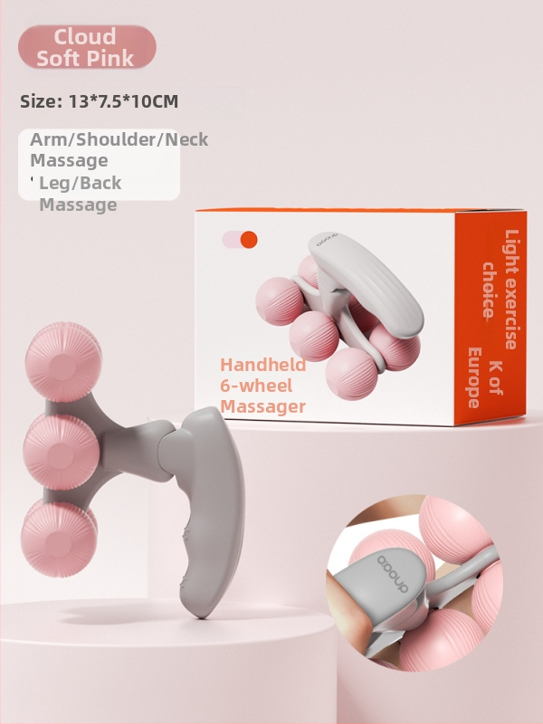 Gredzenveida kāju masieris, kompakts rokas masāžas ierīce ar 6 riteņiem priekš mājas jogas un relaksācijas (PP materiāls, 250 g)