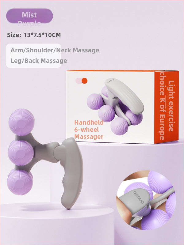 Gredzenveida kāju masieris, kompakts rokas masāžas ierīce ar 6 riteņiem priekš mājas jogas un relaksācijas (PP materiāls, 250 g)