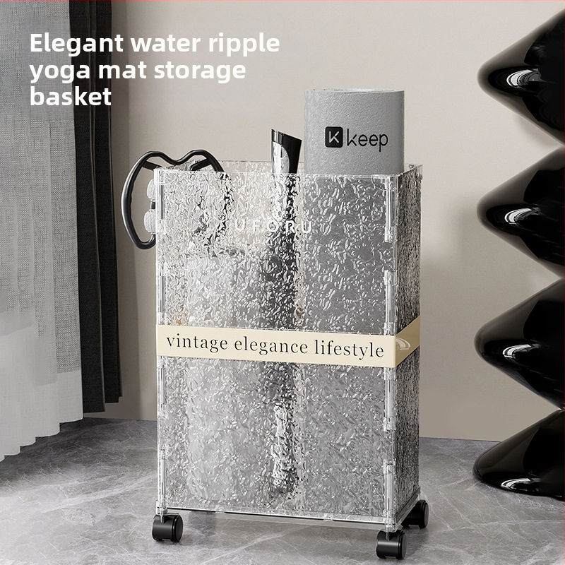 Jooga mattide hoiukarp rattadega – 30–40 L maht – PET plastik – Lihtne ja kaasaegne disain