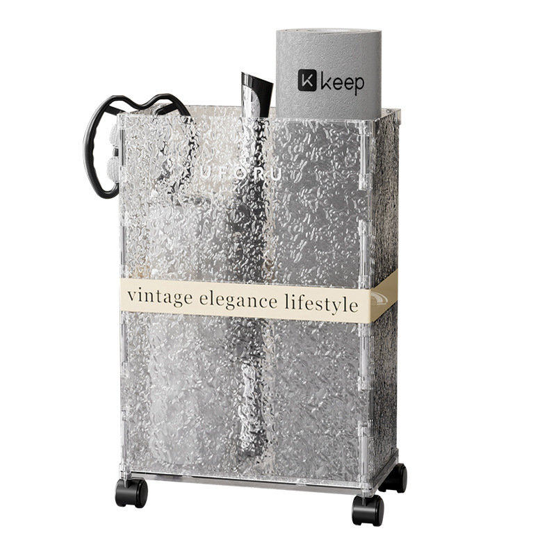 Jooga mattide hoiukarp rattadega – 30–40 L maht – PET plastik – Lihtne ja kaasaegne disain