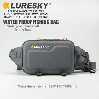 Išorės žvejybos tašė iš kanvoso su daugybe nešiojimo variantų (liemuo, pečius, krūtinė, kuprinė ar crossbody); nėra atspari vandeniui; įgaliota privati prekė.