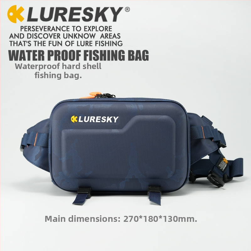 Išorės žvejybos tašė iš kanvoso su daugybe nešiojimo variantų (liemuo, pečius, krūtinė, kuprinė ar crossbody); nėra atspari vandeniui; įgaliota privati prekė.