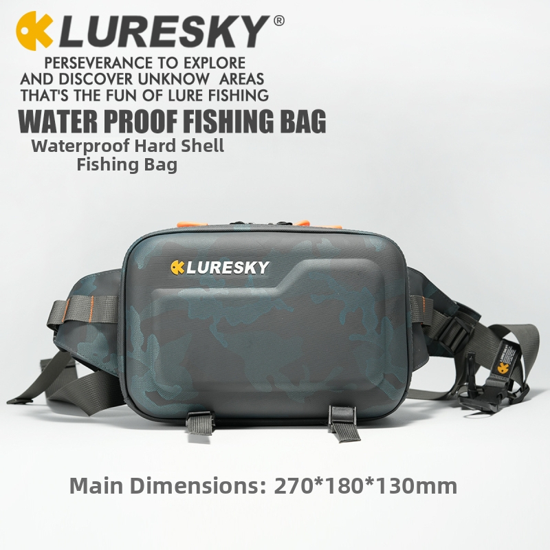 Išorės žvejybos tašė iš kanvoso su daugybe nešiojimo variantų (liemuo, pečius, krūtinė, kuprinė ar crossbody); nėra atspari vandeniui; įgaliota privati prekė.