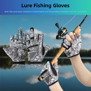 Weskos horgász kesztyű nyári kültéri használatra, háromujjas kialakítás, UV védelem, csúszásmentes fogás, kopásálló, nem tapad a csalira