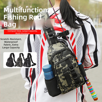 Žvejybos įrangos krepšys su pečių juosta, didelė talpa, Oxford audinys, atsparus vandeniui, masalų laikymui