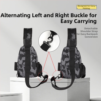 Žvejybos įrangos krepšys su pečių juosta, didelė talpa, Oxford audinys, atsparus vandeniui, masalų laikymui