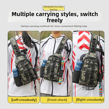 Žvejybos įrangos krepšys su pečių juosta, didelė talpa, Oxford audinys, atsparus vandeniui, masalų laikymui