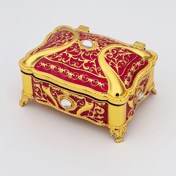 Kutija za nakit T30, legura, pravokutna, elegantan cvjetni uzorak, pogodna kao dar za vjenčanje, uspomena na putovanje i beneficije za zaposlenike