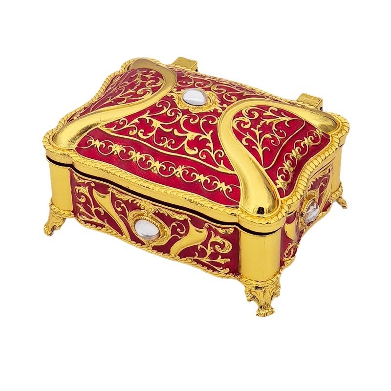 Kutija za nakit T30, legura, pravokutna, elegantan cvjetni uzorak, pogodna kao dar za vjenčanje, uspomena na putovanje i beneficije za zaposlenike