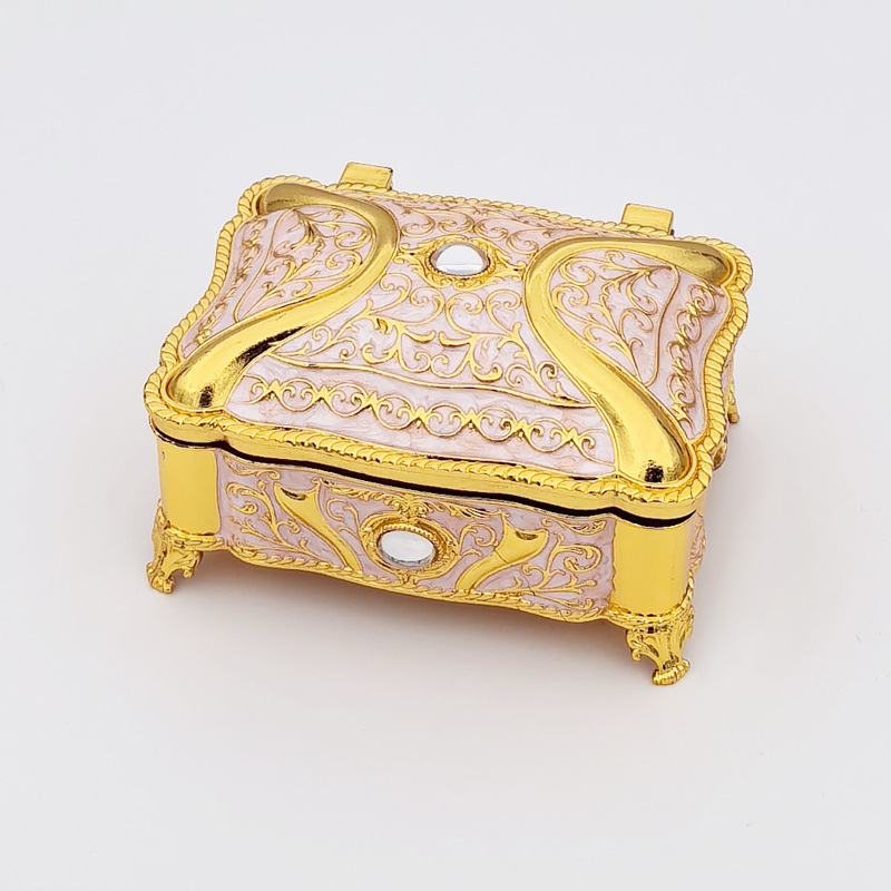 Kutija za nakit T30, legura, pravokutna, elegantan cvjetni uzorak, pogodna kao dar za vjenčanje, uspomena na putovanje i beneficije za zaposlenike