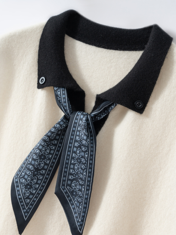 Sieviešu kašmīra džemperis bez piedurknēm, brīvā piegriezuma, polo apkakle, 95% kašmīrs, rudens 2025