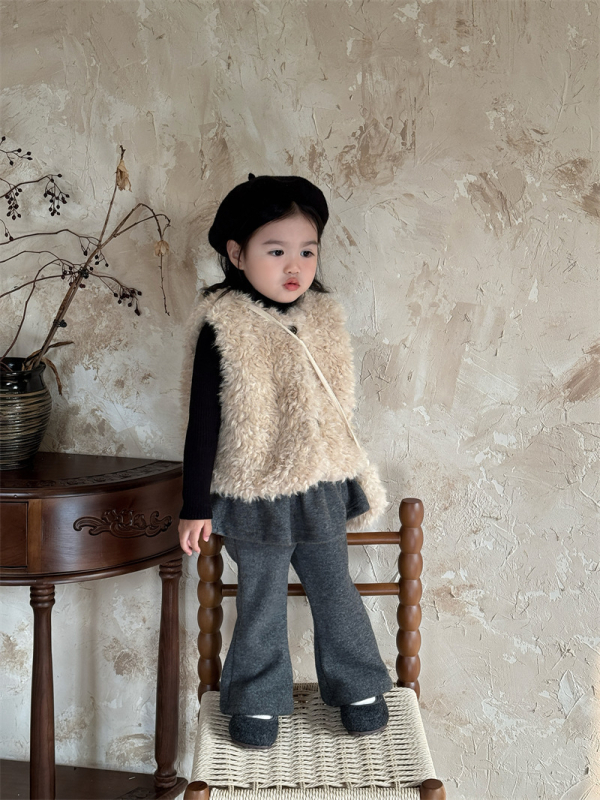 Dievčenská vesta v kórejskom štýle, kardigán, hrubá látka, zapínanie na jeden rad gombíkov, vek 3–8 rokov