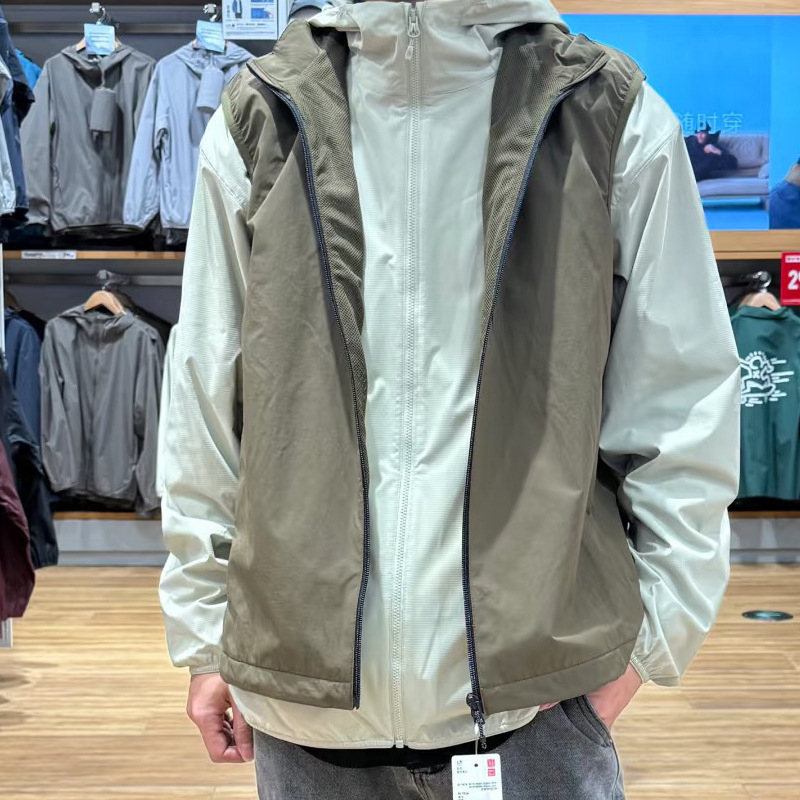 Vjetrovka s kapuljačom - Corduroy materijal, glavni materijal acetat vlakna, lagana, zatvarač sprijeda, proljeće