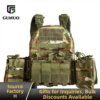 Тактическа жилетка с камуфлаж, устойчива на износване, с система за бързо освобождаване, Oxford плат, многофункционална защитна екипировка за открито