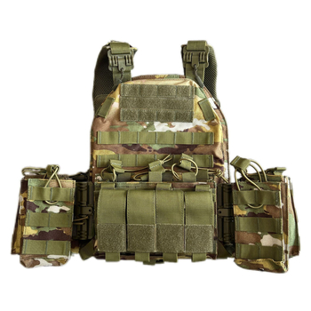 Тактическа жилетка с камуфлаж, устойчива на износване, с система за бързо освобождаване, Oxford плат, многофункционална защитна екипировка за открито