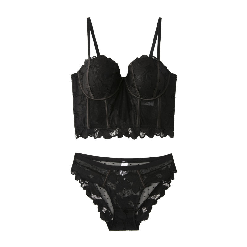 Franču stila krūštura komplekts lielām krūtīm, plānas formējošas kupas, noņemamas dubultās siksnas, neilona audums, poliesteres pildījums