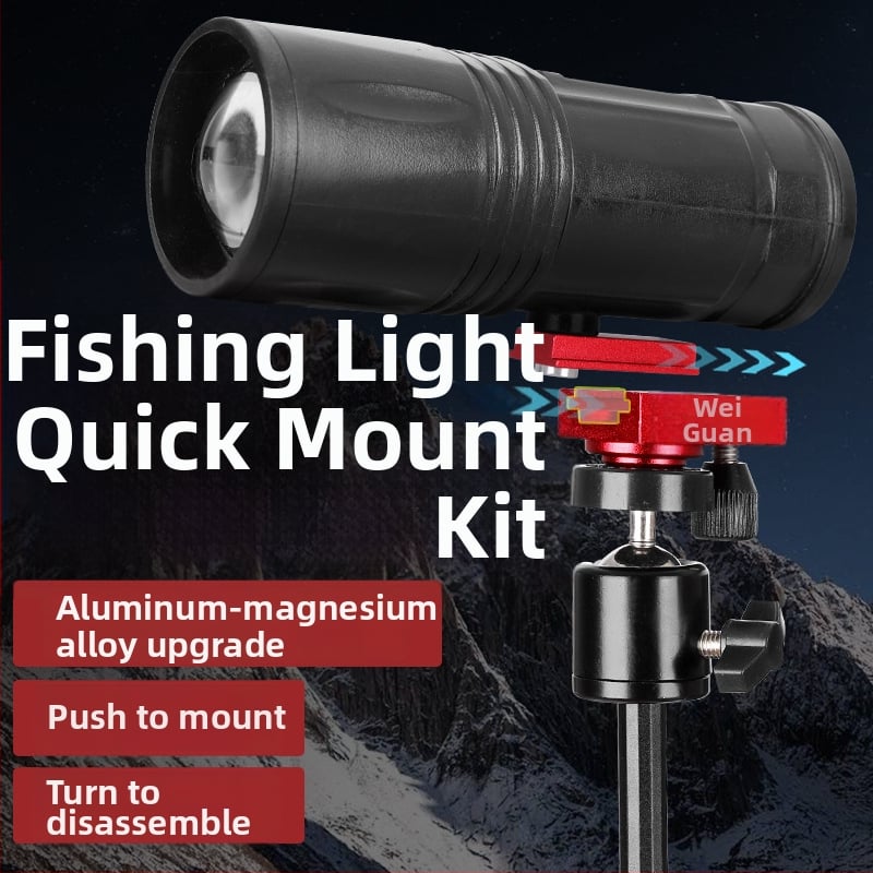 Rybárska lampa: základňa rýchleho uvoľnenia s pan/tilt adaptérom na statív (Značka Wei Guan; Materiál: hliníková zliatina; Pôvod: Čína)